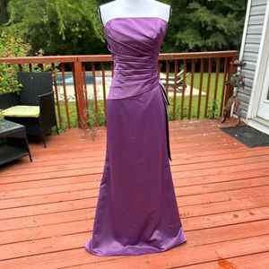 Eden Maids Smoky Plum strapless dress